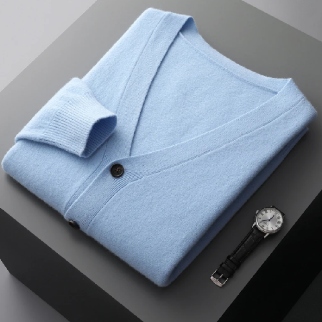 Men’s Lightweight Button-Up Cardigan | Slim Fit Knitwear | Smart Casual Layer | All Season Jumper