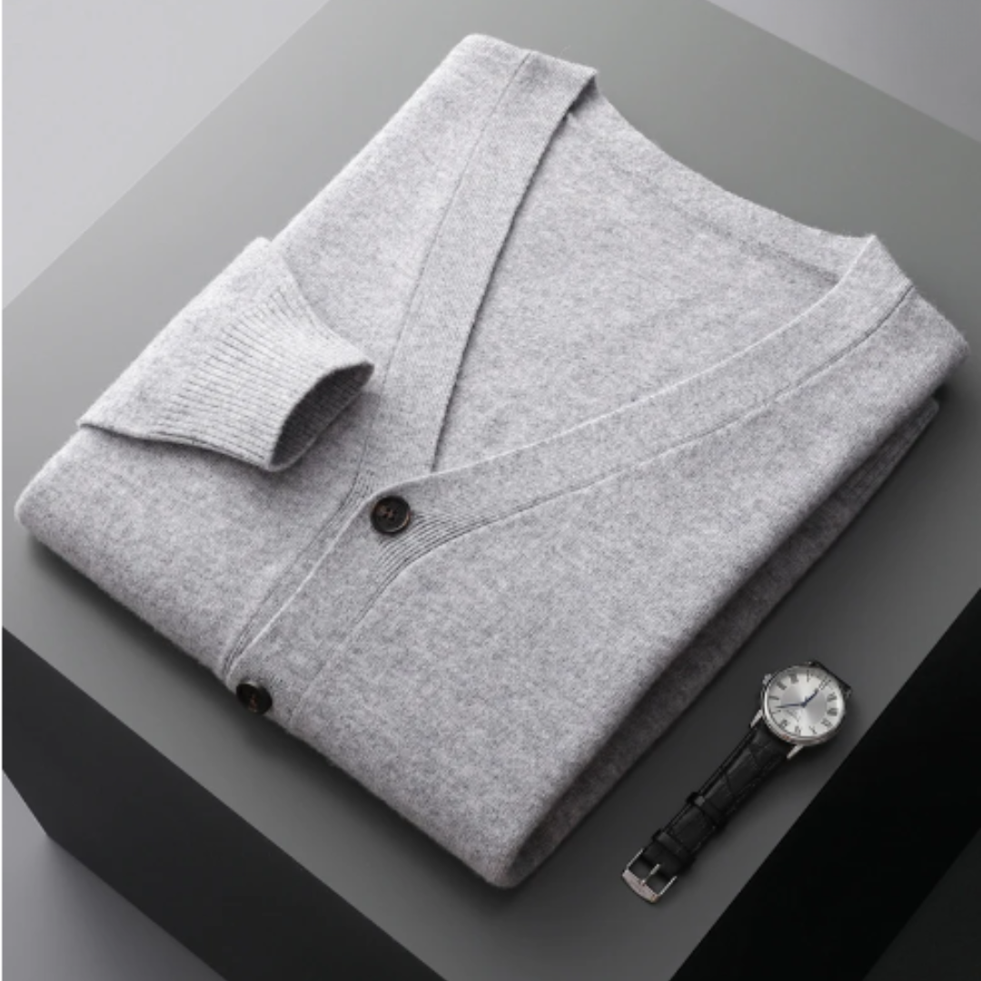 Men’s Lightweight Button-Up Cardigan | Slim Fit Knitwear | Smart Casual Layer | All Season Jumper