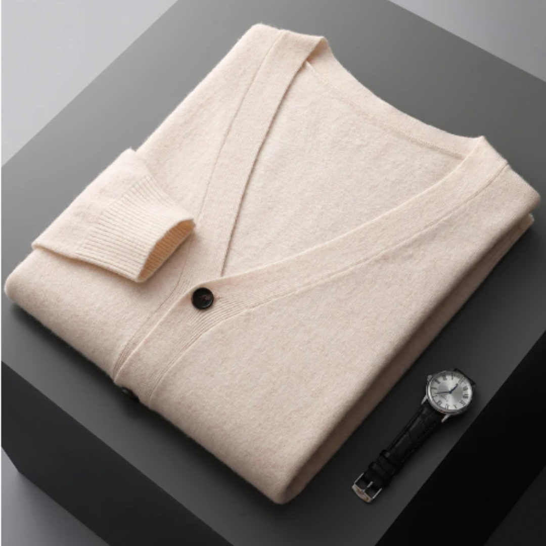 Men’s Lightweight Button-Up Cardigan | Slim Fit Knitwear | Smart Casual Layer | All Season Jumper
