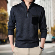Men’s Turtleneck Pullover with Half Zip | Warm Winter Sweater