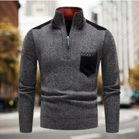 Men’s Turtleneck Pullover with Half Zip | Warm Winter Sweater