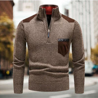 Men’s Turtleneck Pullover with Half Zip | Warm Winter Sweater