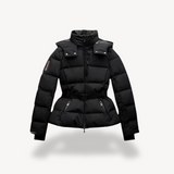Women’s Black Puffer Jacket | Belted Winter Coat | Water-Resistant Outerwear | Insulated Warmth