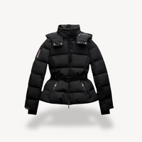 Women’s Black Puffer Jacket | Belted Winter Coat | Water-Resistant Outerwear | Insulated Warmth