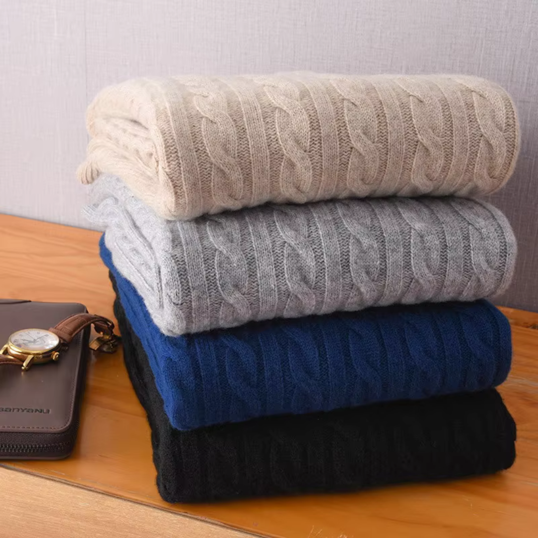 Quarter Zip Cable Knit Sweater | Slim Fit | Warm Autumn Layer | Men's Jumper