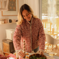 Women’s Quilted Jacket | Floral Print | Lightweight Design | Casual Smart Layer