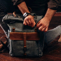 Vintage Roll Top Backpack | Rugged Everyday Bag | Durable Travel Companion