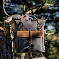 Vintage Roll Top Backpack | Rugged Everyday Bag | Durable Travel Companion