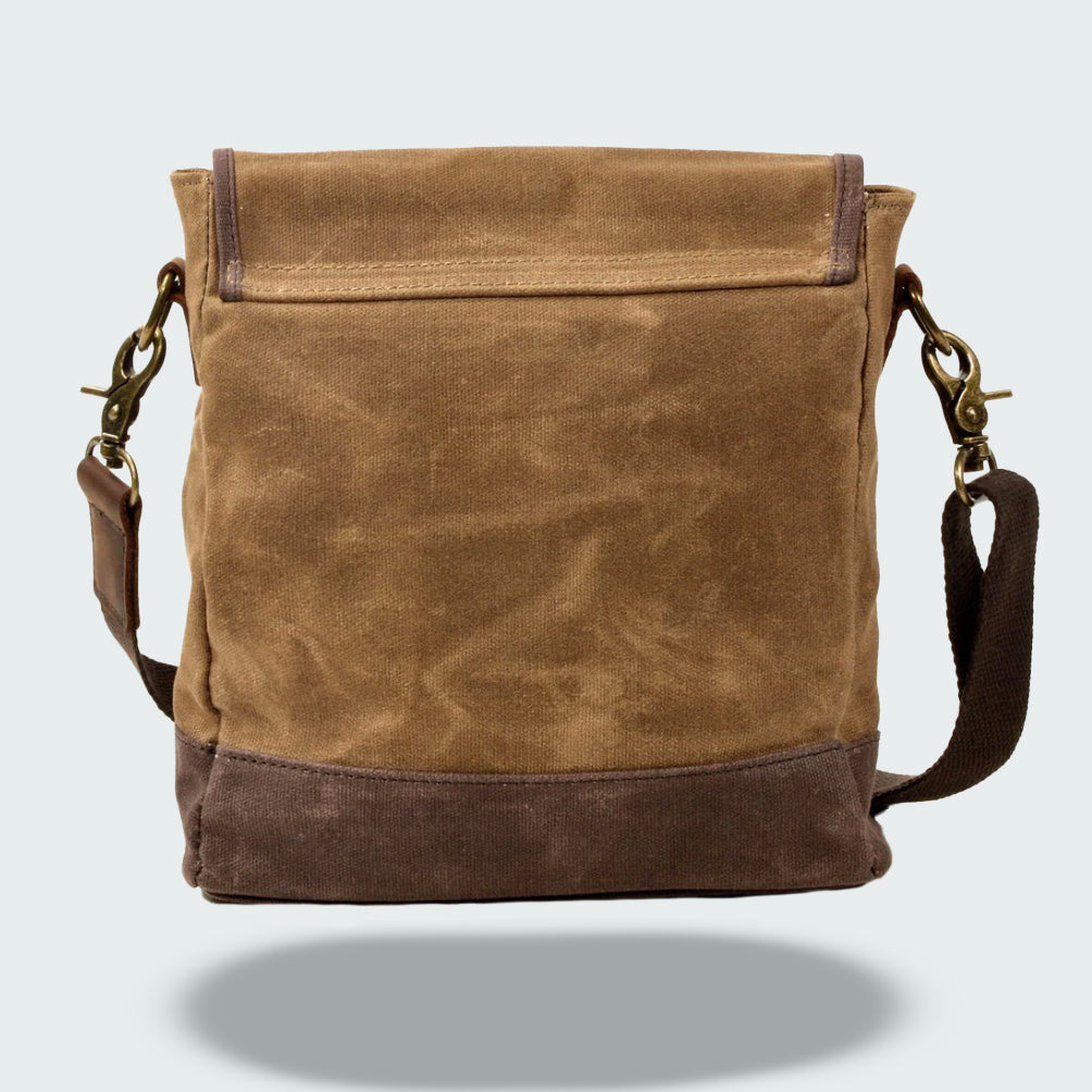 Waxed Canvas Crossbody Bag | Vintage Travel Style | Compact Everyday Carry