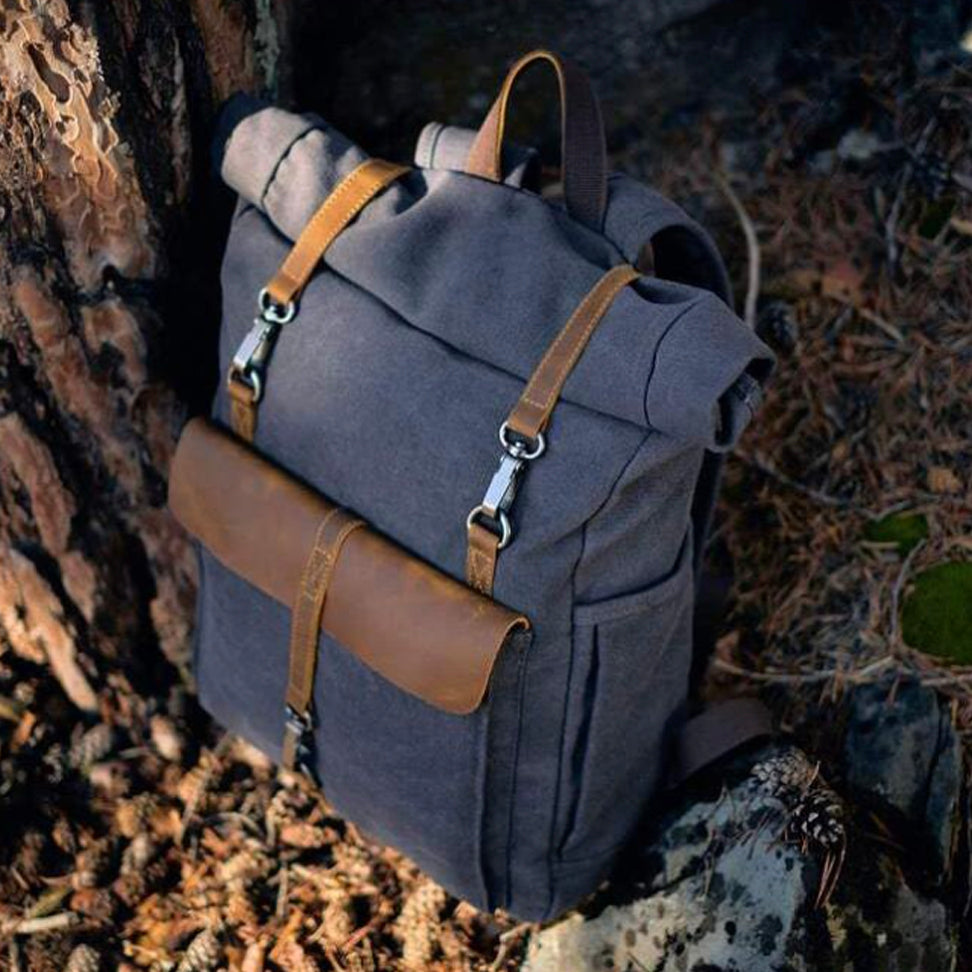 Vintage Roll Top Backpack | Rugged Everyday Bag | Durable Travel Companion