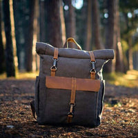 Vintage Roll Top Backpack | Rugged Everyday Bag | Durable Travel Companion