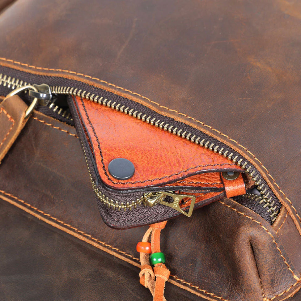 Classic Leather Backpack | Vintage Design | Functional Everyday Use