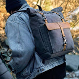 Vintage Roll Top Backpack | Rugged Everyday Bag | Durable Travel Companion