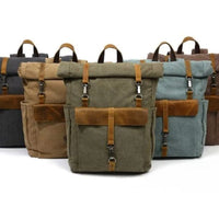 Vintage Roll Top Backpack | Rugged Everyday Bag | Durable Travel Companion