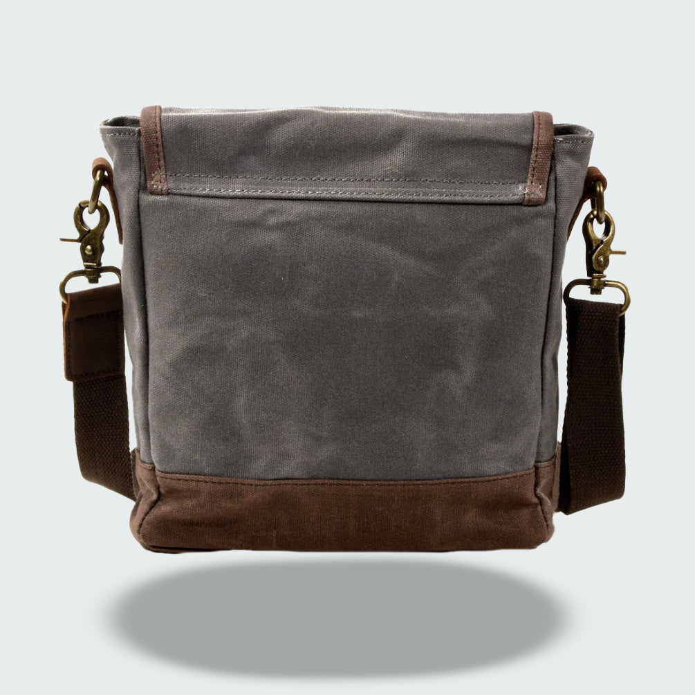 Waxed Canvas Crossbody Bag | Vintage Travel Style | Compact Everyday Carry