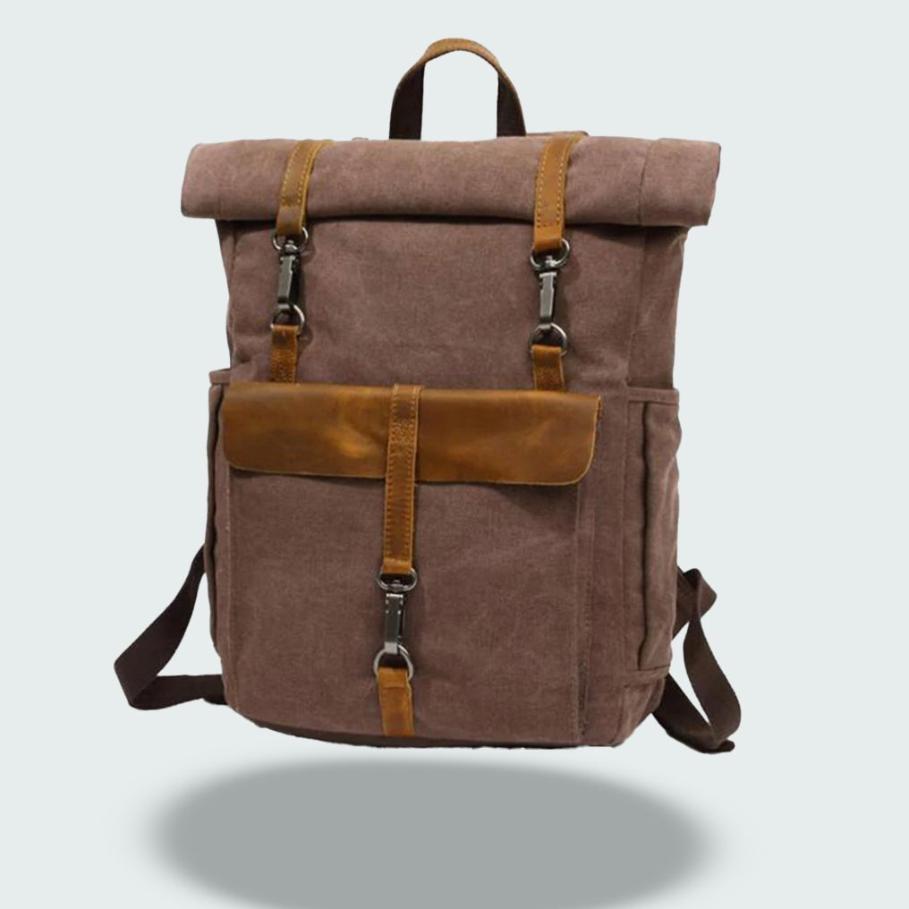 Vintage Roll Top Backpack | Rugged Everyday Bag | Durable Travel Companion