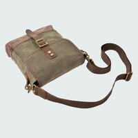 Waxed Canvas Crossbody Bag | Vintage Travel Style | Compact Everyday Carry