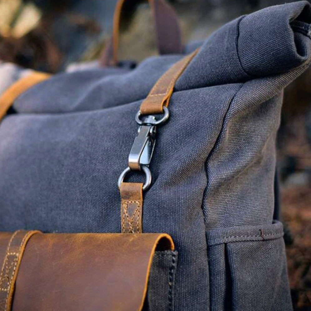 Vintage Roll Top Backpack | Rugged Everyday Bag | Durable Travel Companion
