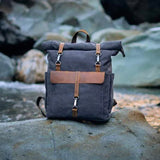 Vintage Roll Top Backpack | Rugged Everyday Bag | Durable Travel Companion