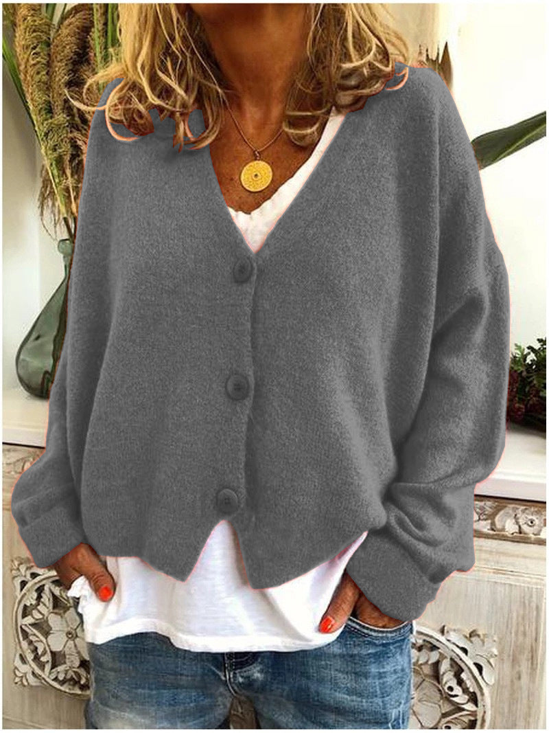 Women’s V-Neck Button Cardigan | Relaxed Fit | Soft Knit Layer | Autumn Ready
