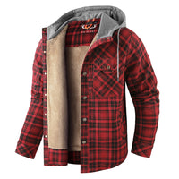 Men’s Lumberjack Hoodie Jacket in Winter Check Style | Warm Casual Coat