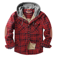 Men’s Lumberjack Hoodie Jacket in Winter Check Style | Warm Casual Coat