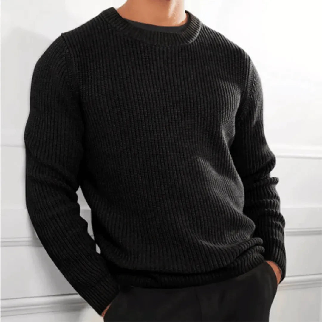 Men’s Crew Neck Jumper | Textured Knit | Casual Winter Layer