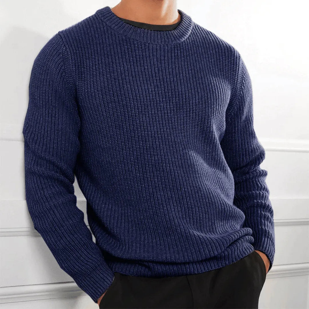 Men’s Crew Neck Jumper | Textured Knit | Casual Winter Layer