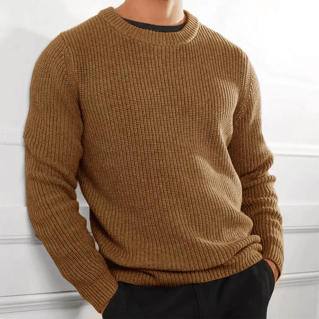 Men’s Crew Neck Jumper | Textured Knit | Casual Winter Layer