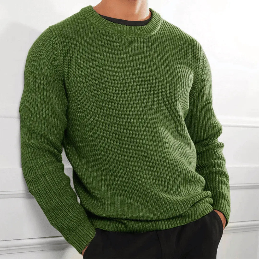 Men’s Crew Neck Jumper | Textured Knit | Casual Winter Layer