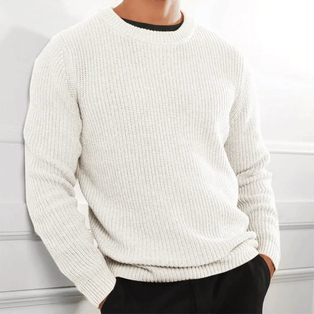 Men’s Crew Neck Jumper | Textured Knit | Casual Winter Layer