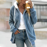 Women’s Zip Up Hoodie in Oversized Sherpa Style | Casual Fleece Sweatshirt