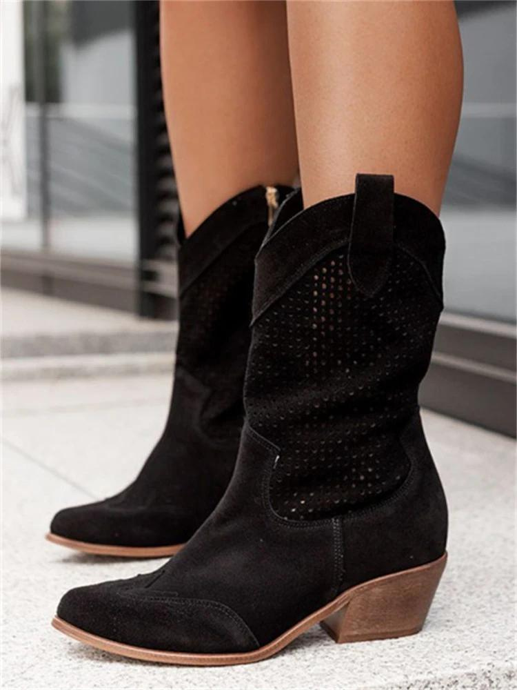 Cowboy Boots for Women | White Western Style | Block Heel