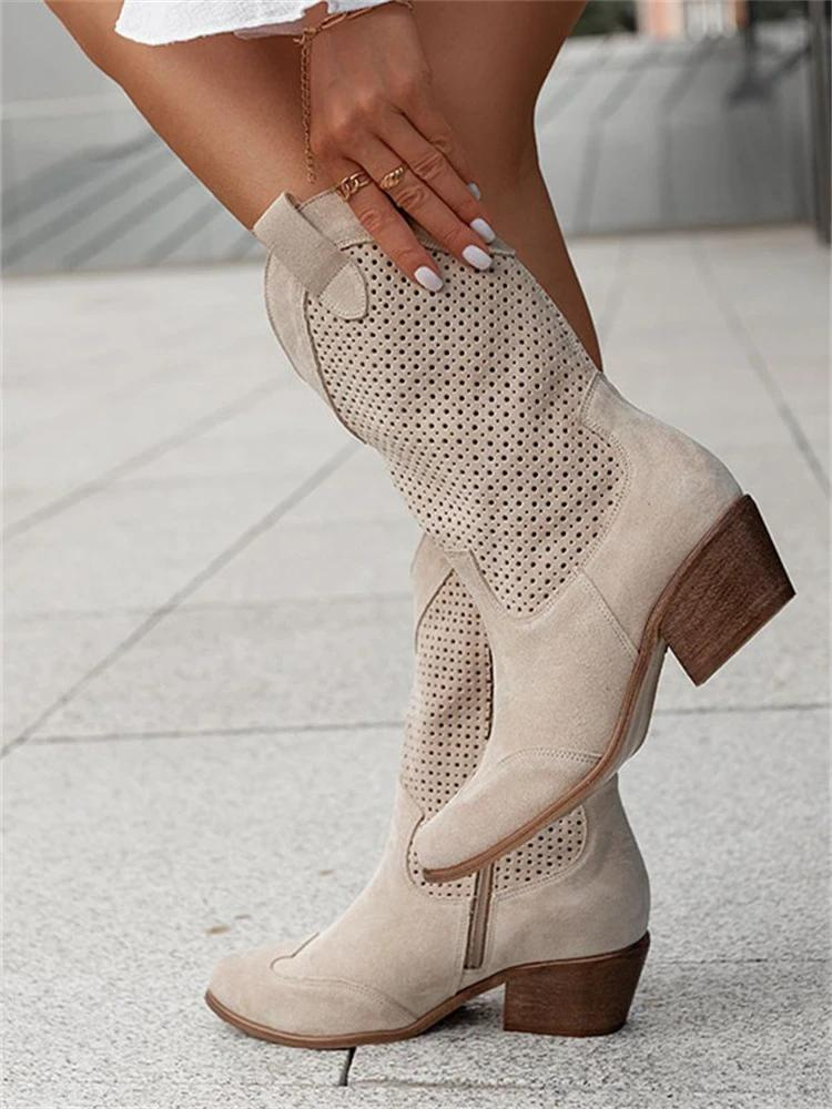 Cowboy Boots for Women | White Western Style | Block Heel