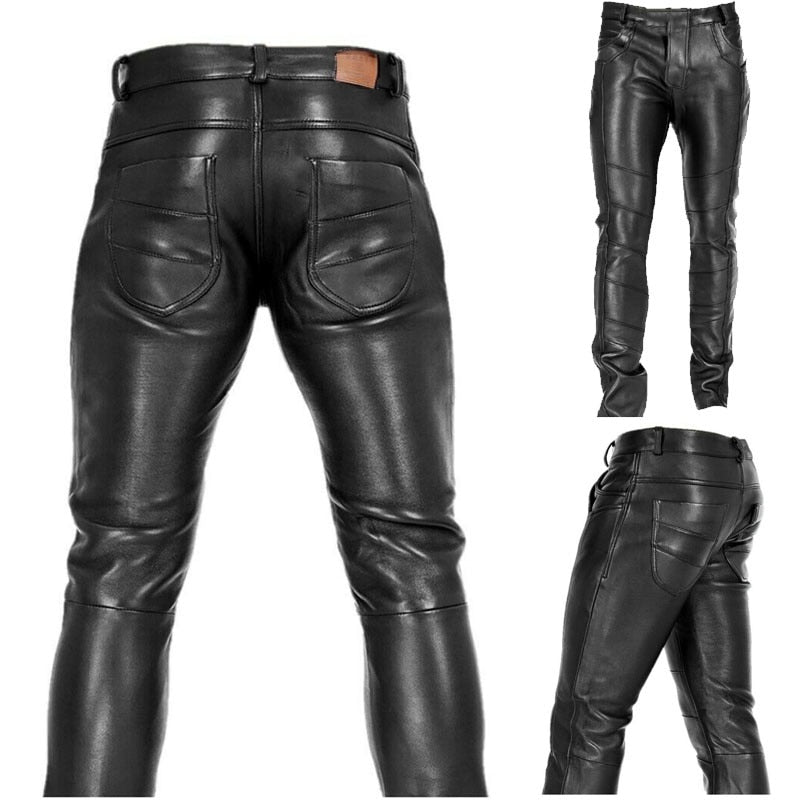Men’s Leather Pants | Slim Fit Trousers for Men with Modern Rock Style