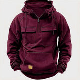Men’s Tactical Hoodie Pullover with Half Zip | Warm Casual Winter Sweatshirt