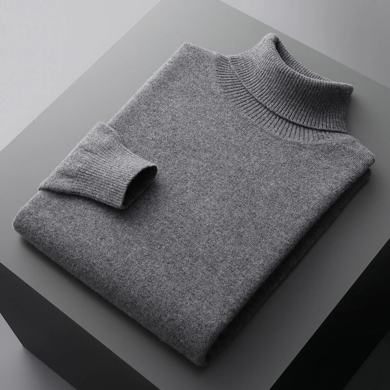 Men’s Turtleneck Jumper | Lightweight Roll Neck | Autumn Knitwear | Long Sleeve Layer
