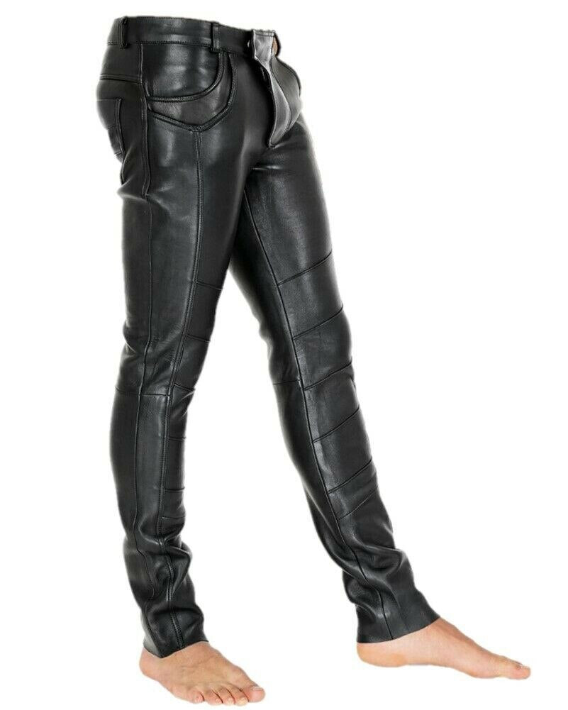 Men’s Leather Pants | Slim Fit Trousers for Men with Modern Rock Style