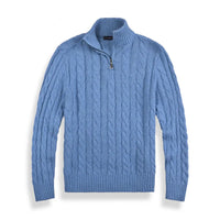 Men’s Half Zip Sweater | Quarter Zip Jumper | Ribbed Hem | Smart Knitwear