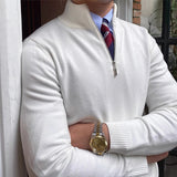 Men’s Half Zip Jumper | Smart Knitwear | Lightweight Layer | High Collar Sweater