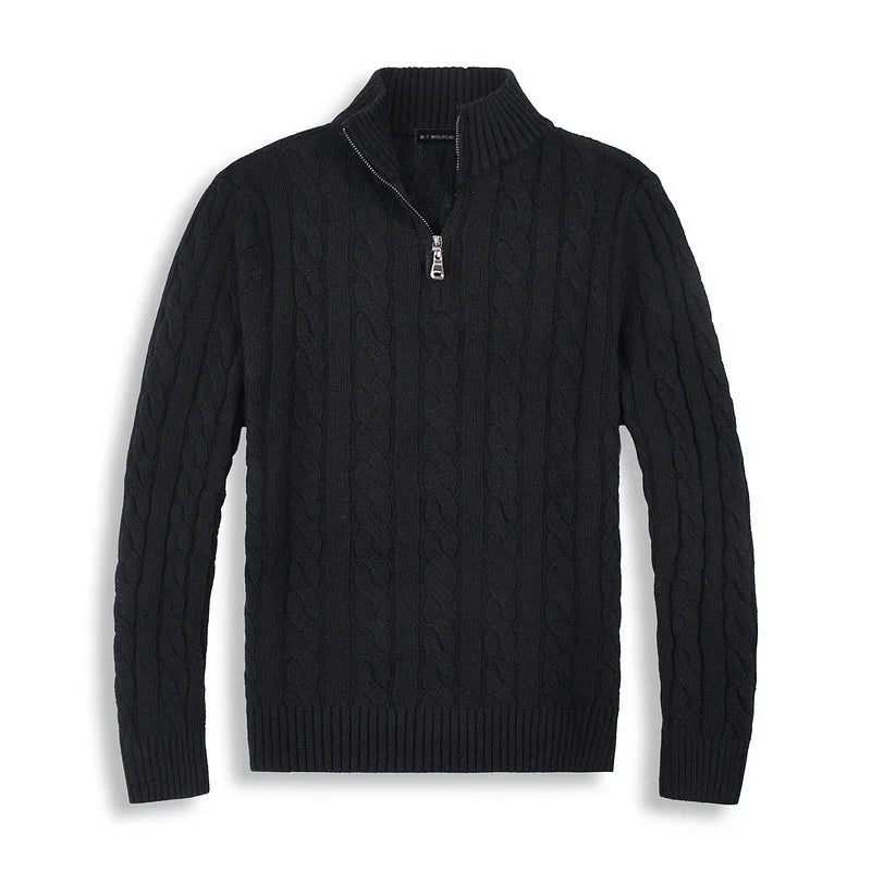 Men’s Half Zip Sweater | Quarter Zip Jumper | Ribbed Hem | Smart Knitwear