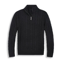 Men’s Half Zip Sweater | Quarter Zip Jumper | Ribbed Hem | Smart Knitwear