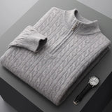 Quarter Zip Cable Knit Sweater | Slim Fit | Warm Autumn Layer | Men's Jumper