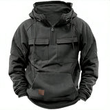 Men’s Tactical Hoodie Pullover with Half Zip | Warm Casual Winter Sweatshirt