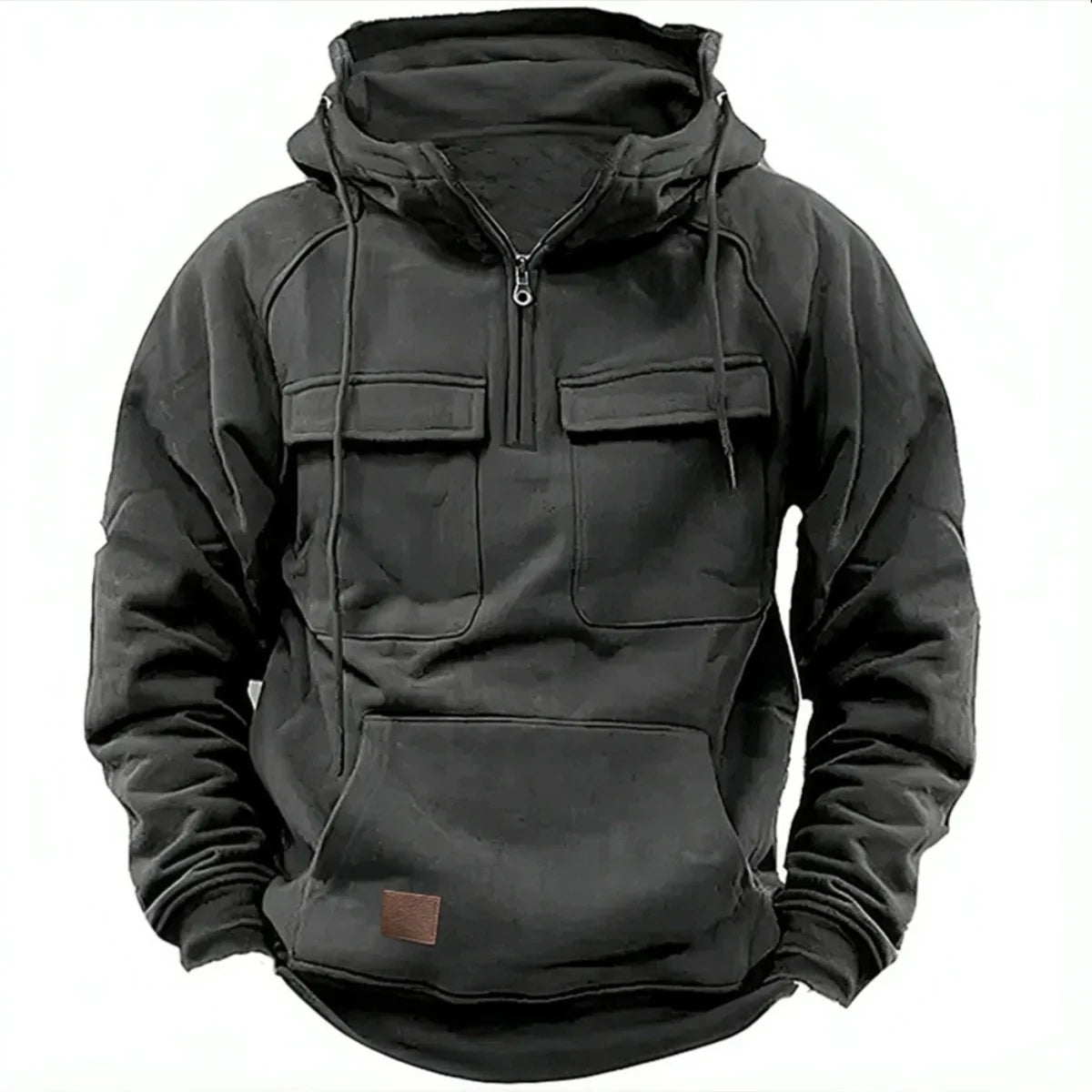 Men’s Tactical Hoodie Pullover with Half Zip | Warm Casual Winter Sweatshirt