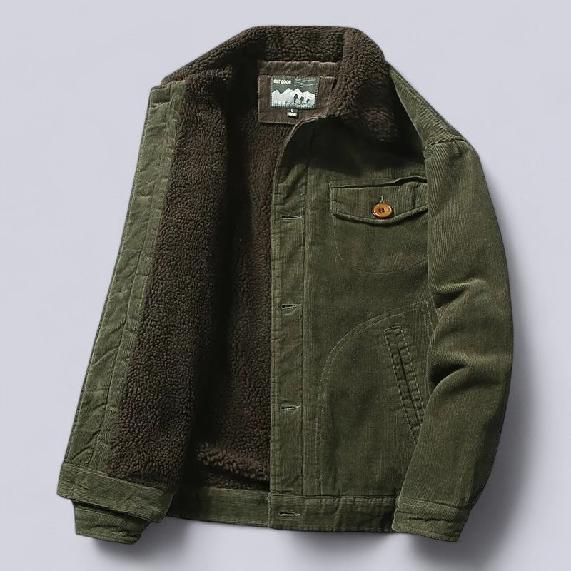 Men’s Corduroy Jacket with Padded Interior | Warm Vintage Winter Coat