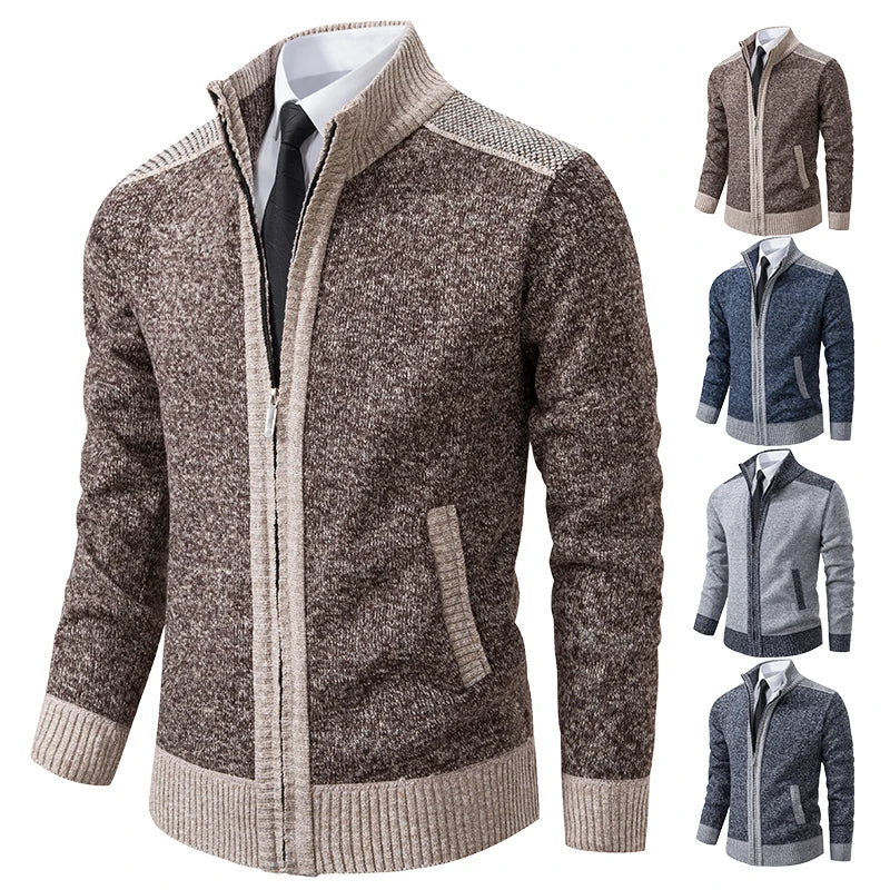 Men’s Zip-Up Cardigan Sweater | Warm Knitted Jacket for Winter