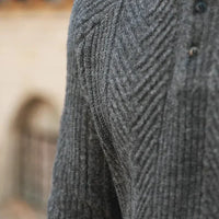 Men’s Patterned Knit Sweater | Long Sleeve Polo Style | Slim Fit Pullover | Autumn Smart Casual Layer
