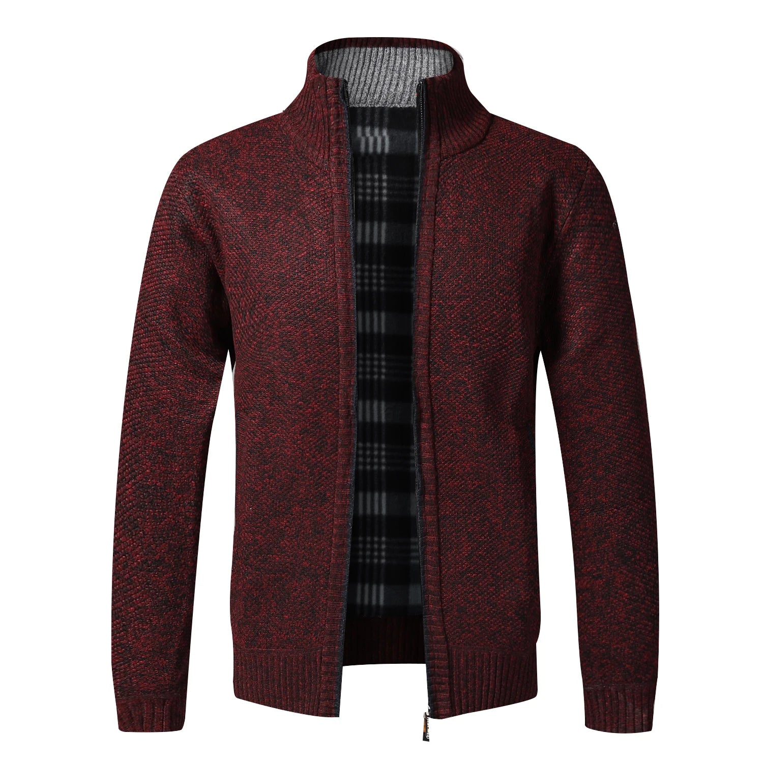 Men’s Knitted Cardigan with Full Zip Style | Warm Fleece Lined Winter Sweater
