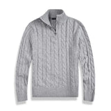 Men’s Half Zip Sweater | Quarter Zip Jumper | Ribbed Hem | Smart Knitwear